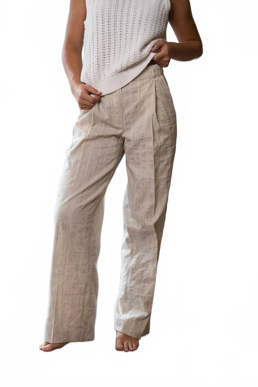 NEW ROSEANNA oscar pleated pants in beige